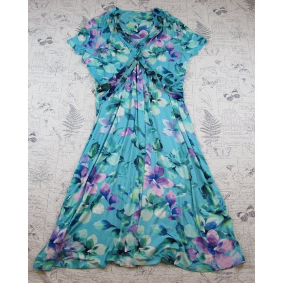 EUC Soft Surroundings Savoir Dress Heirloom Lilac Amaryllis Floral plus size 3X - Picture 6 of 9